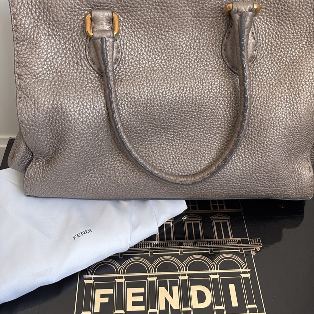 Beautiful Rare Vintage Fendi Selleria Metallic Gold Bag